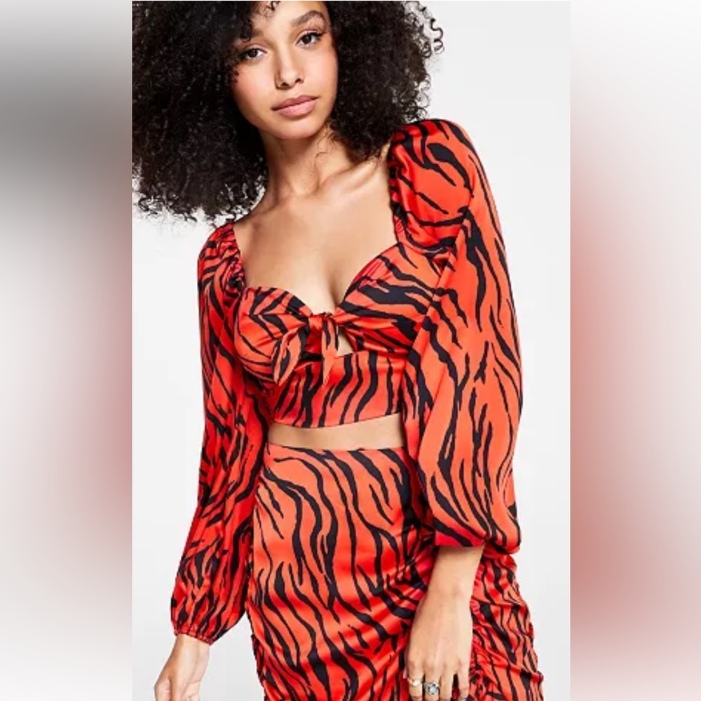 NWT-BAR III‎ -Tiger-Print Crop Top, Created for Macy's.  Size S